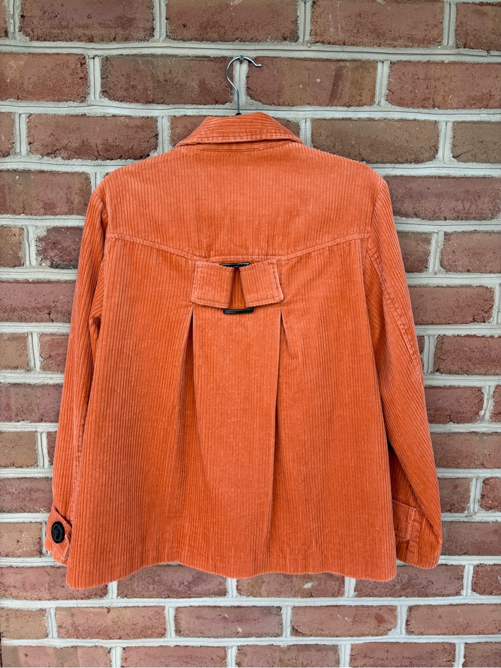 Women's Burnt Orange Wide Corduroy Button Jacket - Picture 9 of 9
